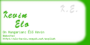 kevin elo business card